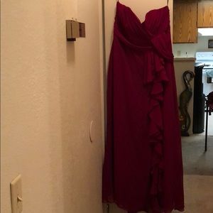 Maroon bridesmaids dress